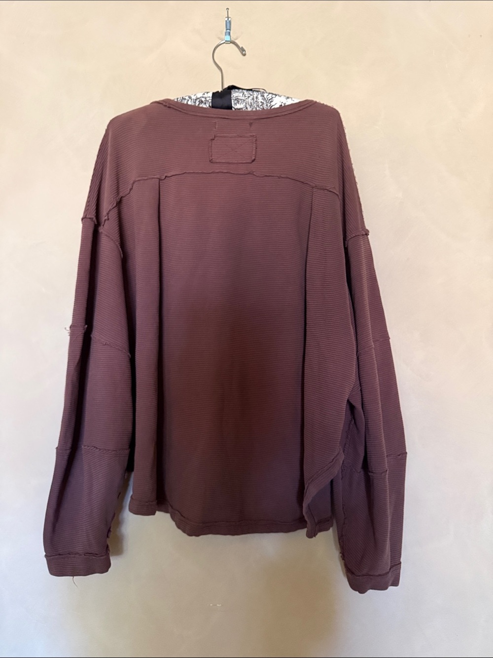 Free People We The Free Oversized Sweatshirt Long Sleeve Brown size Large - Picture 4 of 5